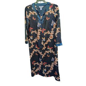 Morgan Taylor Intimates Lingerie Loungewear Med Front Zipper Butterflies